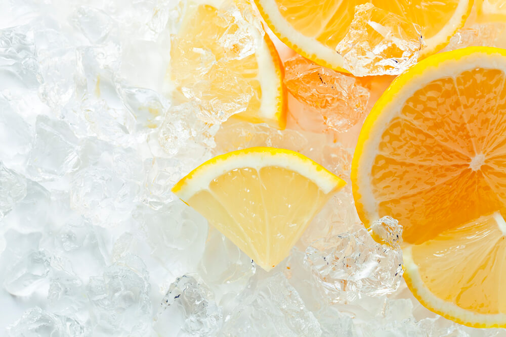 Апельсин со льдом (ширина: 4000 мм, высота: 2800 мм, количество полос: 4)