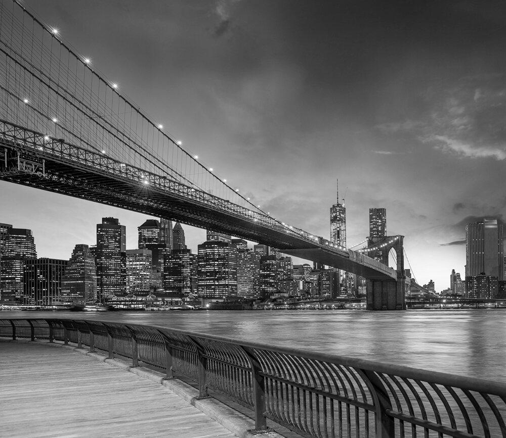 Черно-белый мост в Нью-Йорке (ширина: 3000 мм, высота: 2800 мм, количество полос: 3)