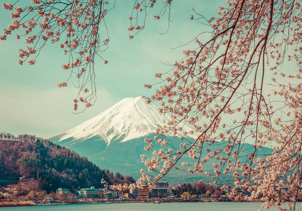 Гора Фудзи весной (ширина: 4000 мм, высота: 2800 мм, количество полос: 4)