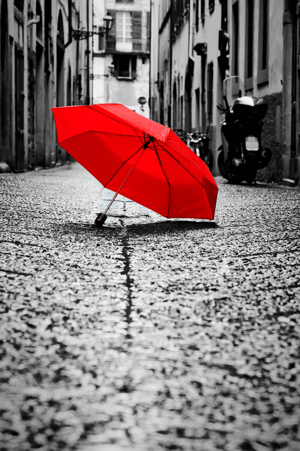 Красный зонт (ширина: 2000 мм, высота: 2800 мм, количество полос: 2)