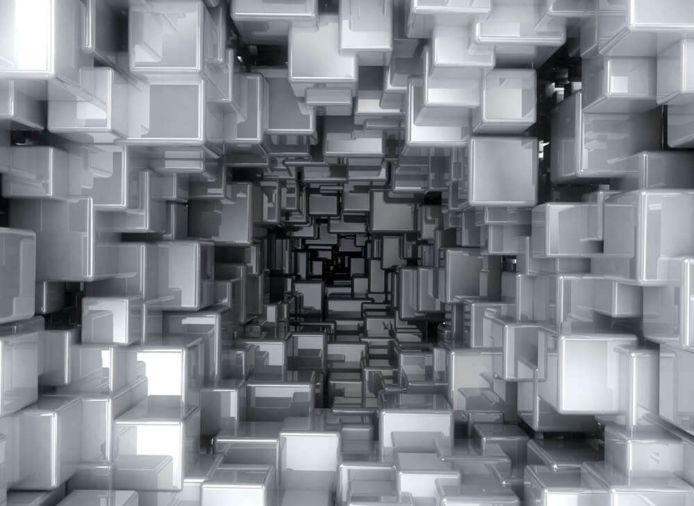 Кубическая абстракция (ширина: 4000 мм, высота: 2800 мм, количество полос: 4)