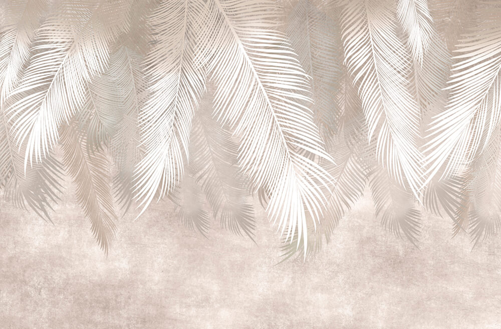Листья пальмы бежевые (ширина: 4000 мм, высота: 2800 мм, количество полос: 4)