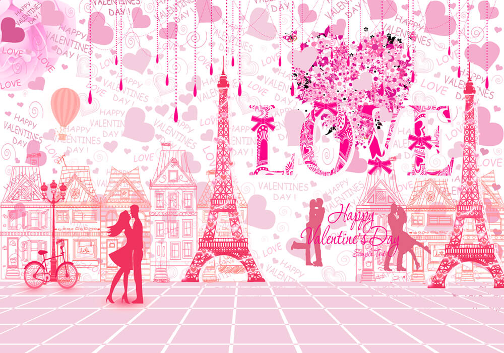 Любовь в Париже 2 (ширина: 4000 мм, высота: 2800 мм, количество полос: 4)