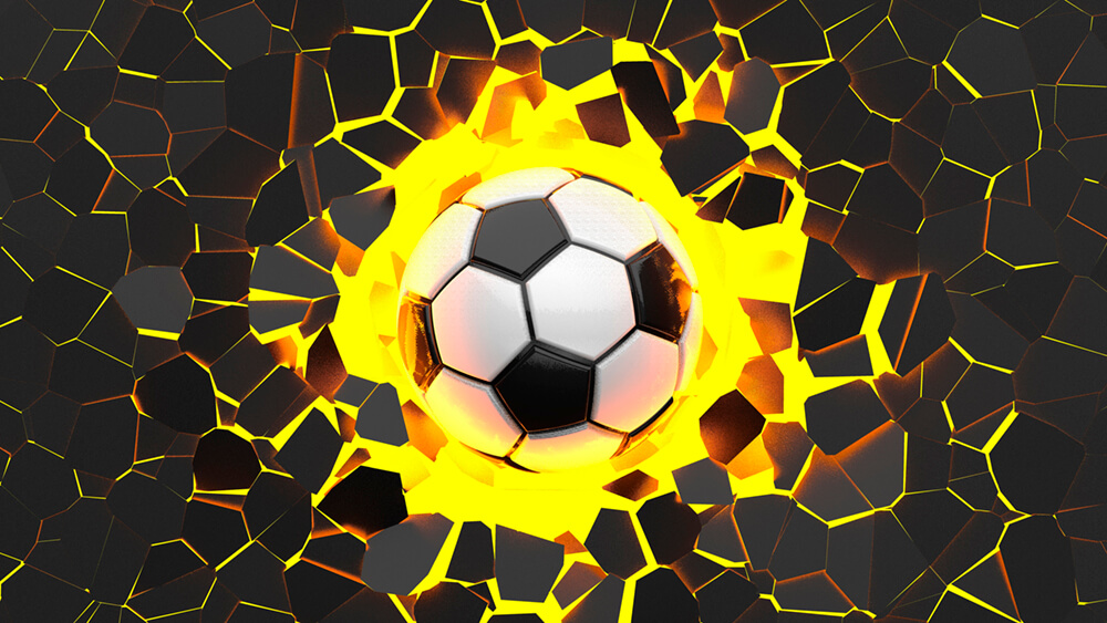 Мяч в огне (ширина: 4000 мм, высота: 2800 мм, количество полос: 4)