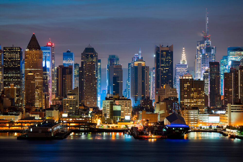 Ночь над Манхеттеном (ширина: 4000 мм, высота: 2800 мм, количество полос: 4)