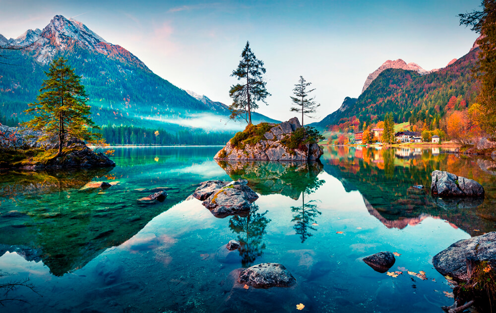 Озеро в Баварии (ширина: 4000 мм, высота: 2800 мм, количество полос: 4)