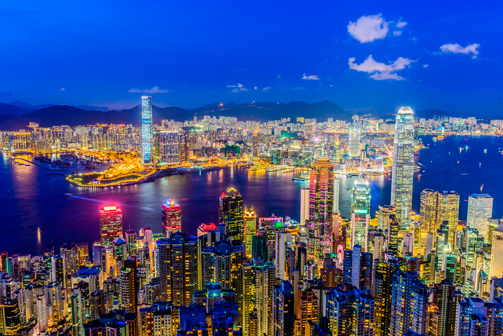 Панорама Гонконга (ширина: 4000 мм, высота: 2800 мм, количество полос: 4)