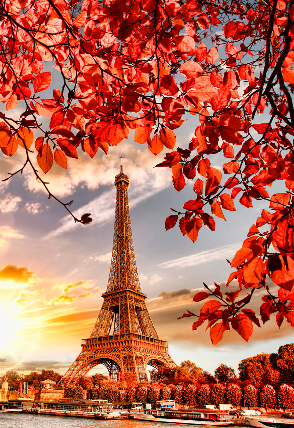 Париж осенью (ширина: 2000 мм, высота: 2800 мм, количество полос: 2)