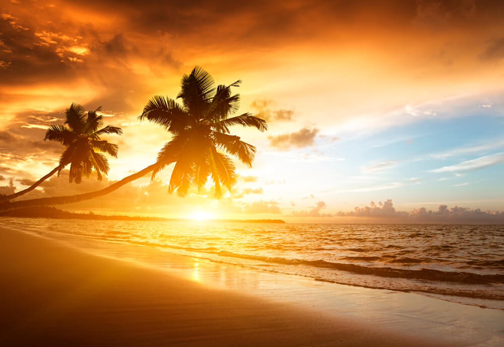 Пляж Доминиканы (ширина: 4000 мм, высота: 2800 мм, количество полос: 4)