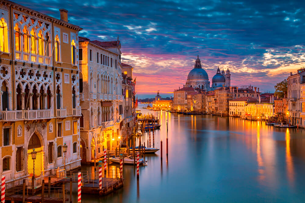 Вечерняя Венеция (ширина: 4000 мм, высота: 2800 мм, количество полос: 4)
